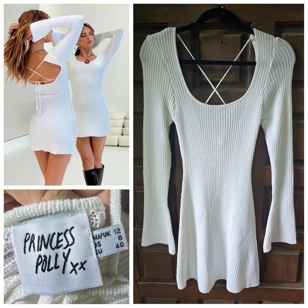 *SOLD* Princess Polly Brownhall Long Sleeve Mini Dress Size 8